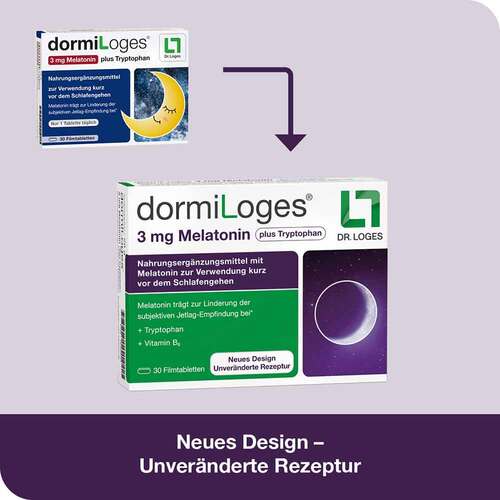 Dormiloges 3 mg Melatonin plus Tryptophan Filmtab. - 2