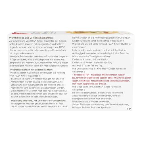 H&S Kinder Hustentee Filterbeutel - 2