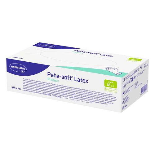 Peha-Soft Latex protect Einm.Untersuchungshandschuhe unsteril pf M - 1