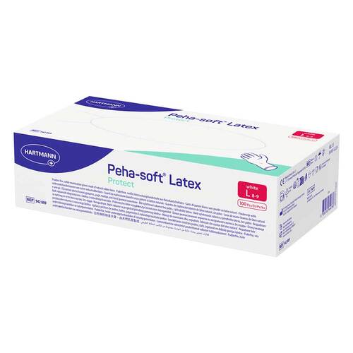 Peha-Soft Latex protect Einm.Untersuchungshandschuhe unsteril pf L - 1