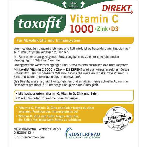 Taxofit Vitamin C 1000 + Zink + D3 Direkt Granulat - 2