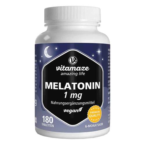 Melatonin 1 mg hochdosiert vegan Tabletten - 1