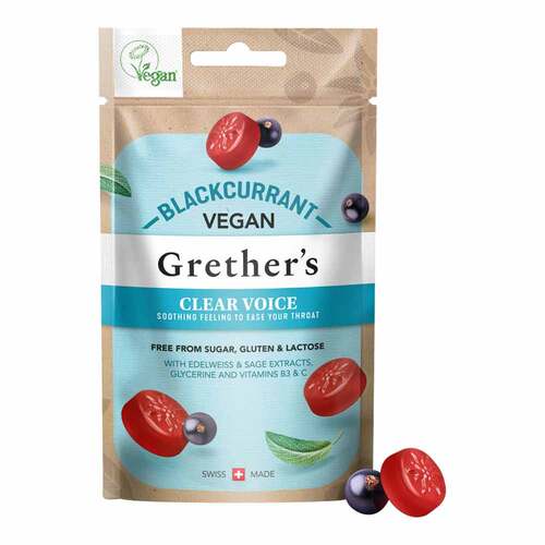 Grethers vegan Clear Voice blackcurrant Pastillen - 1