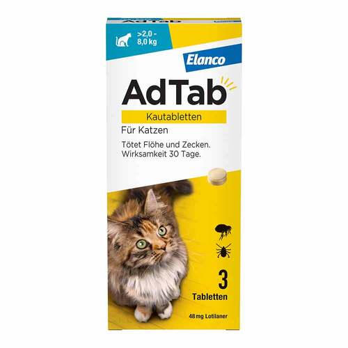 AdTab™ Kautabletten f&uuml;r Katzen 48 mg &uuml;ber 2 bis 8 kg - 1