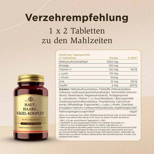 Solgar Haut Haare N&auml;gel Komplex Tabletten - 5