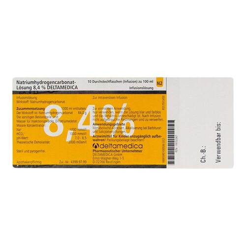 Natriumhydrogencarbonat-L&ouml;sung 8,4% Deltamedica Glas - 2