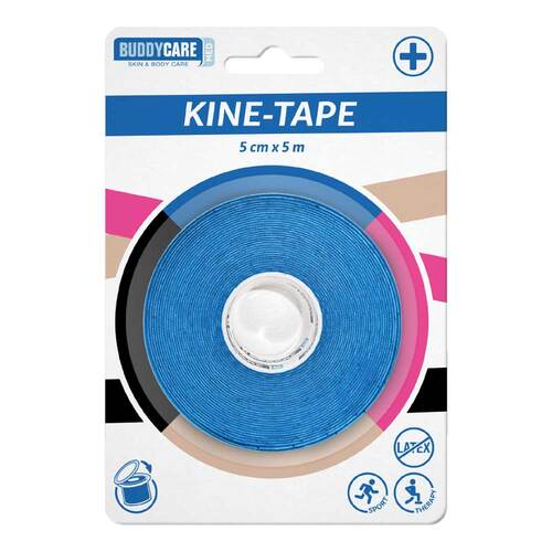 Kine-Tape latexfrei Buddycare med 5cmx5m blau - 1