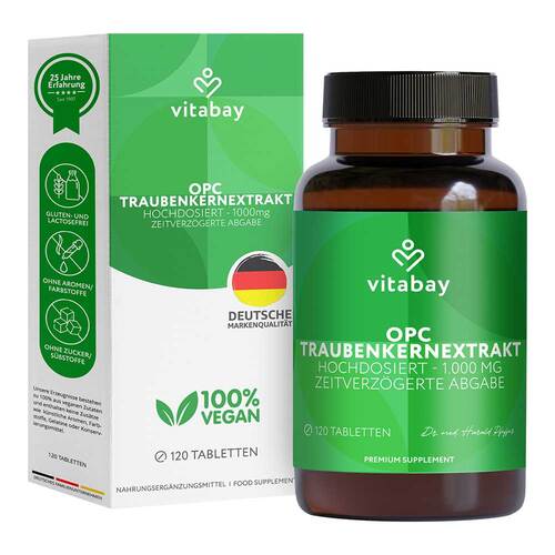 OPC Traubenkernextrakt 1000 mg hochdos. + vegan Tabletten  - 1