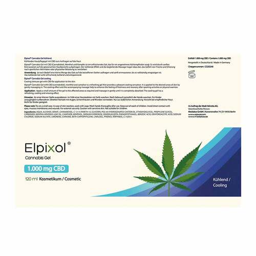 Cannabis Gel 1000 mg Cbd K&uuml;hl Gel Elpixol - 6