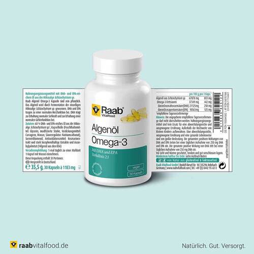 Raab Vitalfood Algen&ouml;l Omega-3 Kapseln - 5