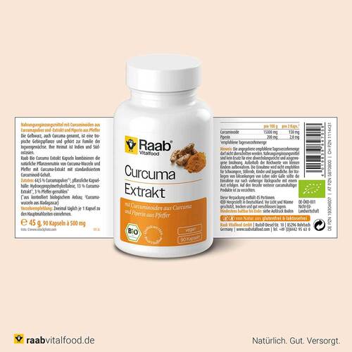 Raab Vitalfood Curcuma Extrakt Bio Kapseln - 5