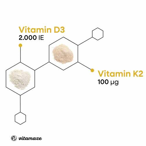 Vitamin D3 K2 2000 I.E. / 100 µg hochdosiert Tabletten  - 3