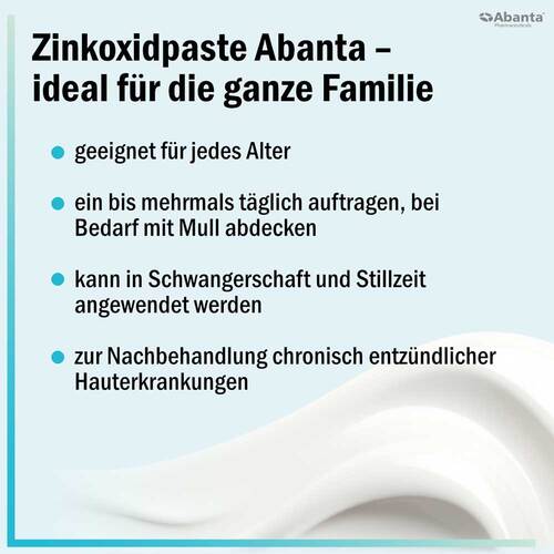 Zinkoxidpaste Abanta 200 mg / g Paste zur Anwendung auf der Haut  - 4