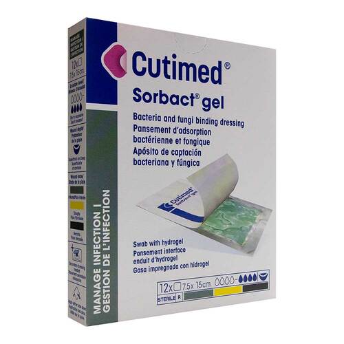 Cutimed Sorbact Gel Kompressen 7,5x15 cm - 1