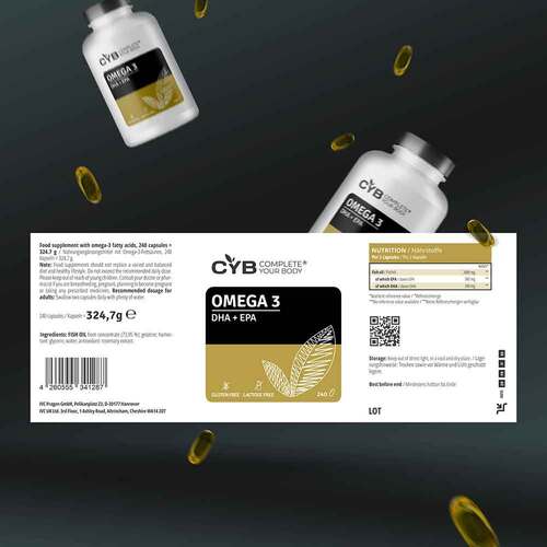 Cyb Omega-3 240 mg DHA + 360 mg EPA Kapseln - 3