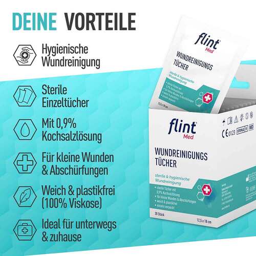 Flint Med Wundreinigungst&uuml;cher steril 12,5x18 cm - 6