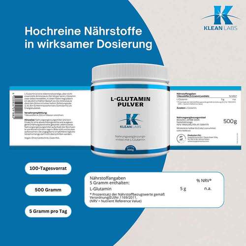 L-Glutamin Pulver Klean Labs - 5