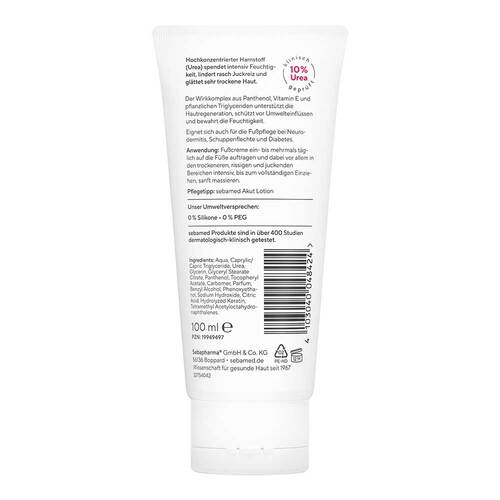 Sebamed Akut Fu&szlig;creme Urea 10% - 2