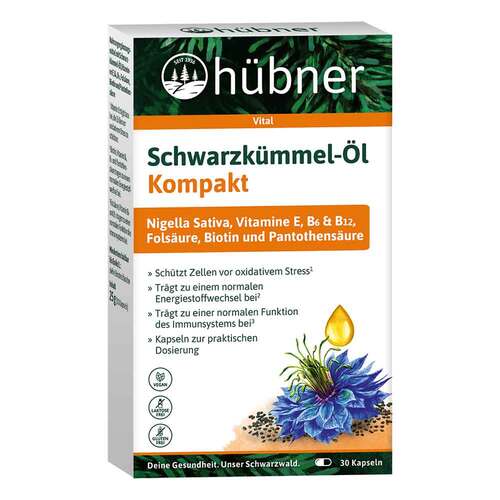 H&uuml;bner Schwarzk&uuml;mmel-&Ouml;l Kompakt Kapseln - 1