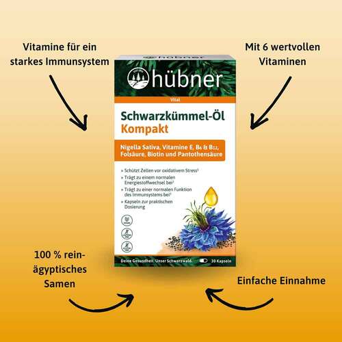 H&uuml;bner Schwarzk&uuml;mmel-&Ouml;l Kompakt Kapseln - 3