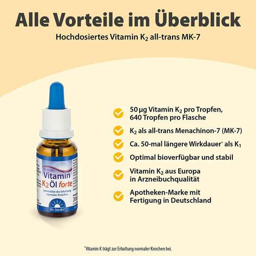 Vitamin K2 &Ouml;l forte 200µg all-trans MK7 Dr. Jac.FLE - 2