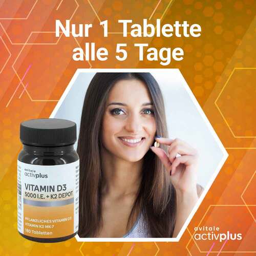 Activplus Vitamin D3 5000 I.E. + K2 Depot Tabletten - 5