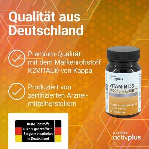 Activplus Vitamin D3 5000 I.E. + K2 Depot Tabletten - 7