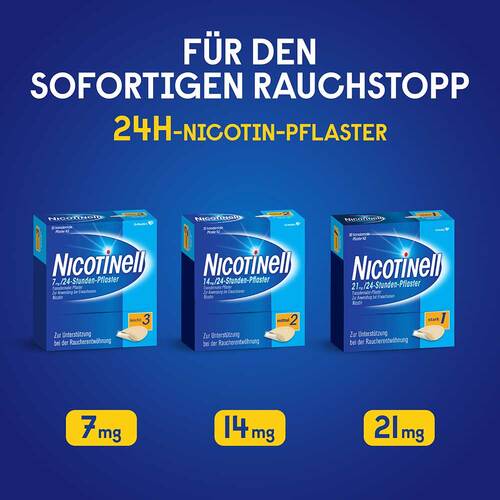 NICOTINELL 21 mg / 24-Stunden-Nikotinpflaster, Pflasterst&auml;rke Stark (1) - 4