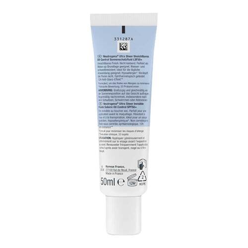 Neutrogena Ultra Sheer unsichtbares Oil-Control Sonnenschutzfluid LSF50+ - 3
