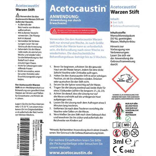 Acetocaustin Stift gegen Warzen - 6