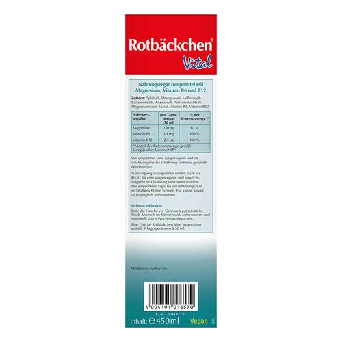 Rabenhorst Rotb&auml;ckchen Vital Magnesium Saft - 3