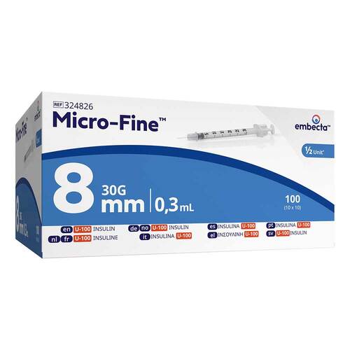 Micro-Fine Insulinspritze U100 0,3x8 mm - 1