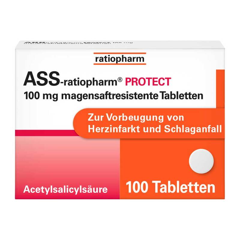 ASS ratiopharm Protect 100 Mg Magensaftresistent Tabletten 100 St 