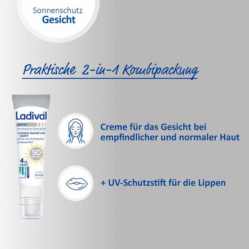 Ladival Aktiv Sonnenschutz Creme & Stift LSF 50 + 30 ml online bei ...